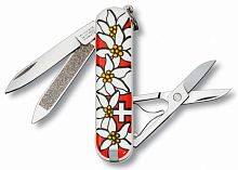 Боевой нож Victorinox Нож перочинныйEdelweiss 0.6203.840 58мм 7 функций дизайн рукояти Эдельвейс